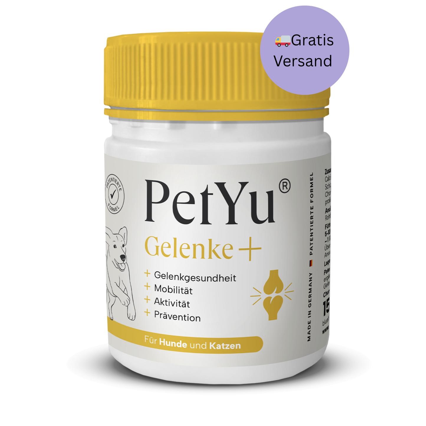 PetYu Gelenke+ – Nahrungsergänzung für gesunde Gelenke und Beweglichkeit bei Hunden und Katzen