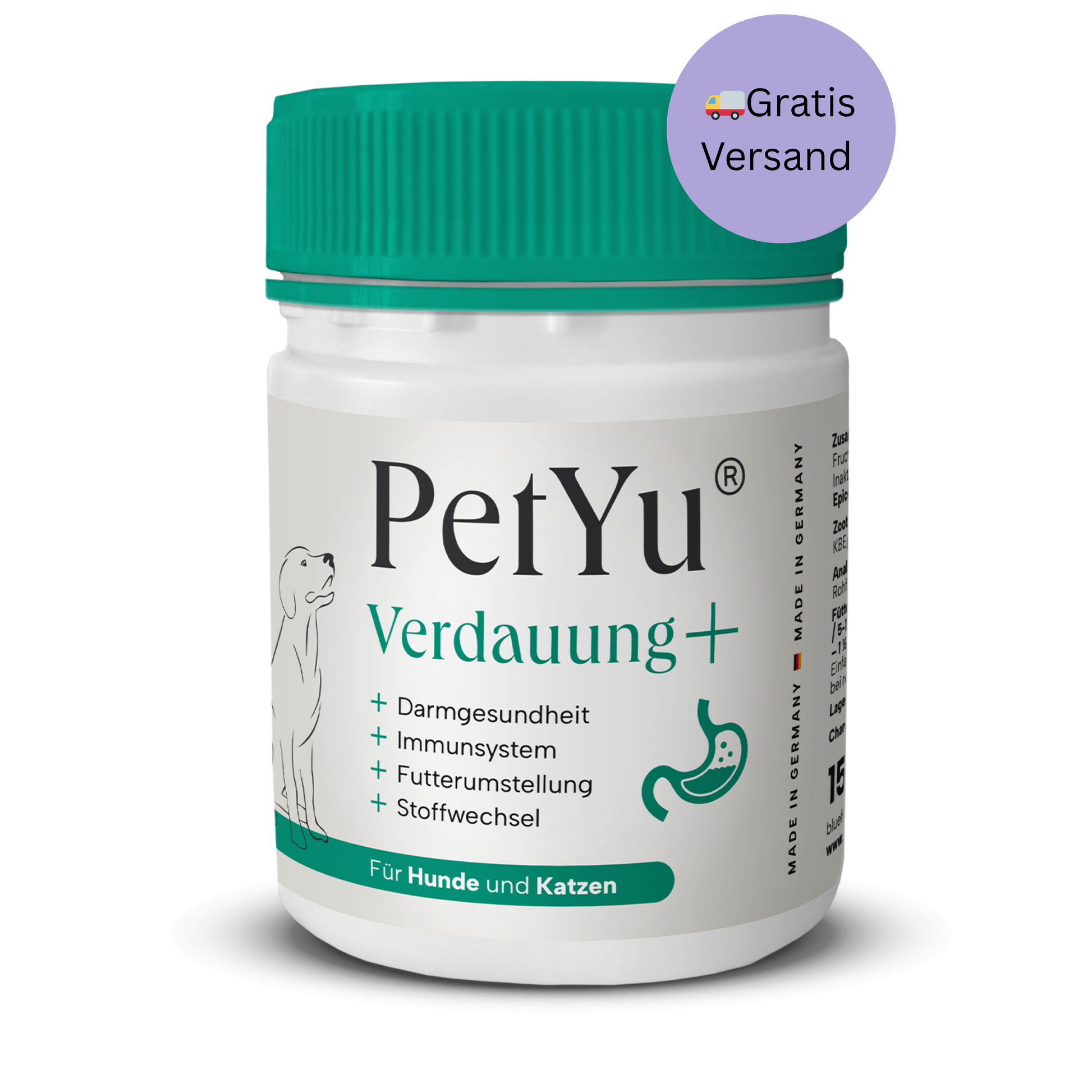 PetYu Verdauung+ – Nahrungsergänzung für gesunde Verdauung und starkes Immunsystem